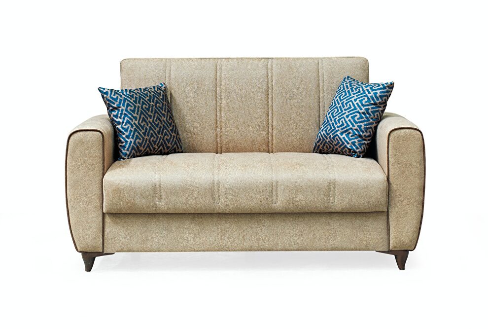 Texturized microfiber stylish convertible loveseat by Casamode