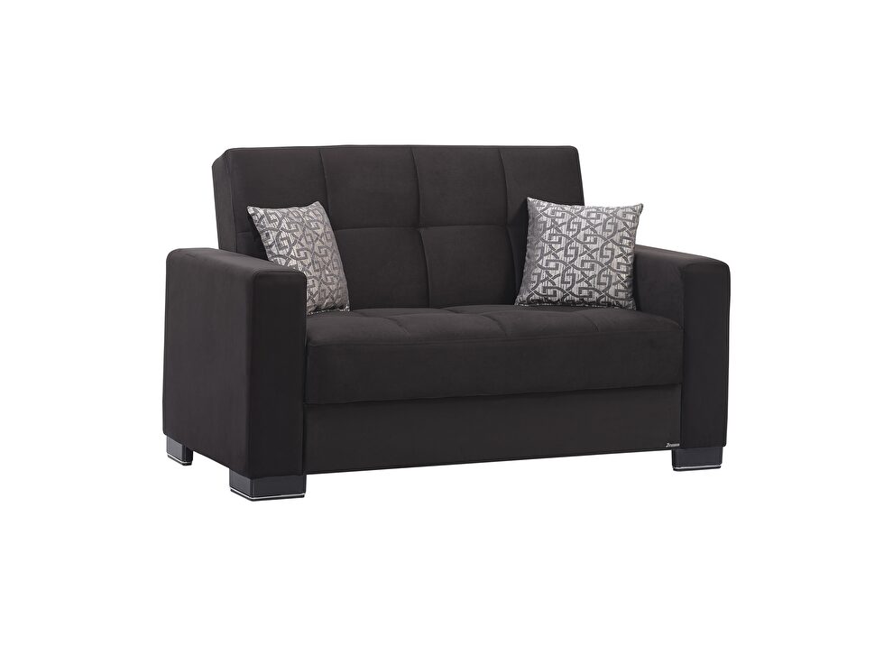 Black microfiber loveseat w/ storage by Casamode