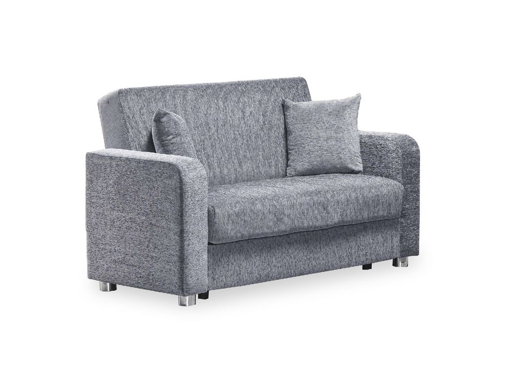 Chenille gray fabric convertible loveseat by Casamode