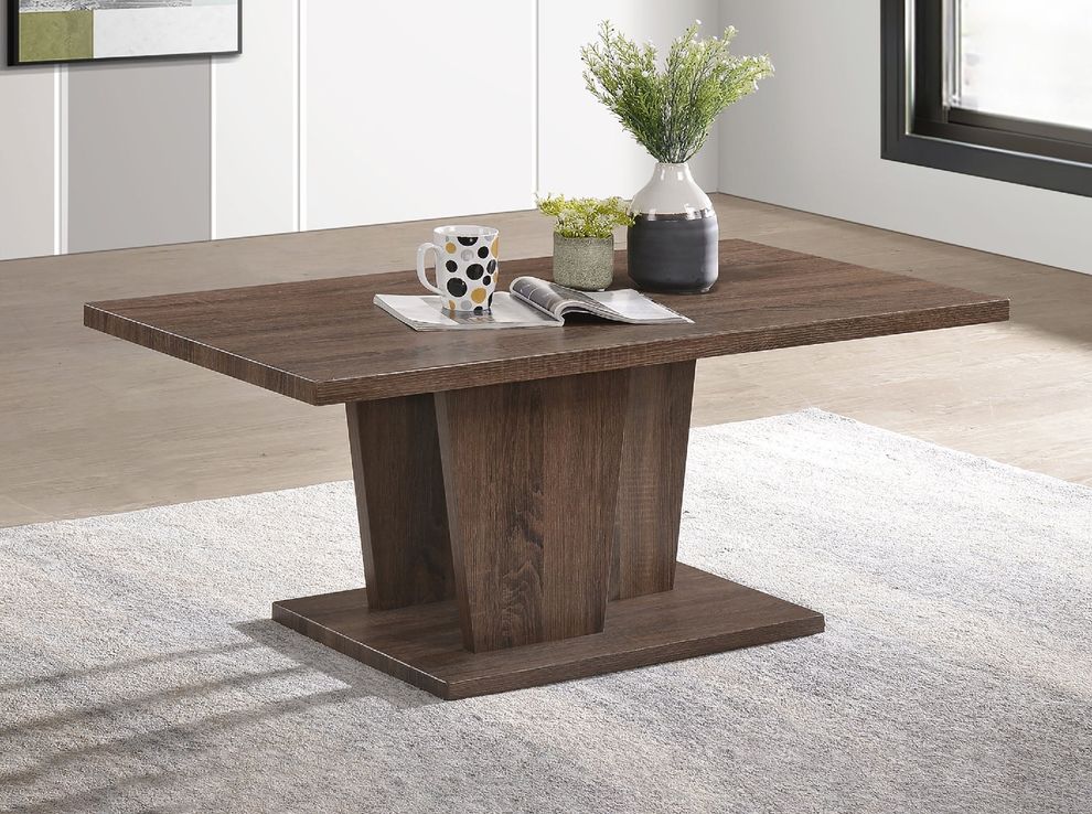 Dark brown wooden top contemporary coffee table by Casamode