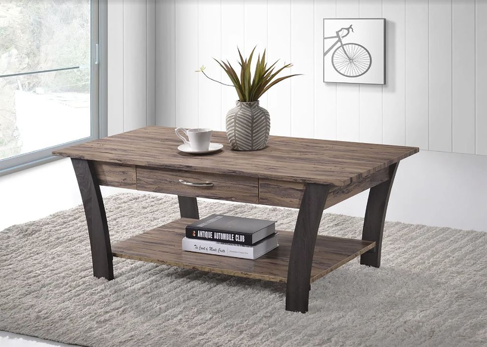 2 toned brown/gray coffee table by Casamode