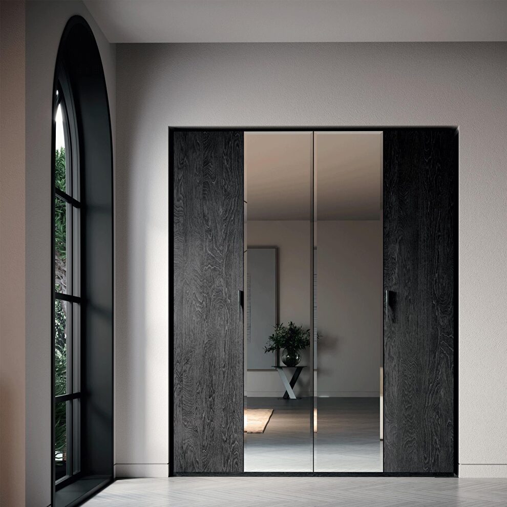 Matte dark gray contemporary wardrobe made in Italy by Camelgroup Italy