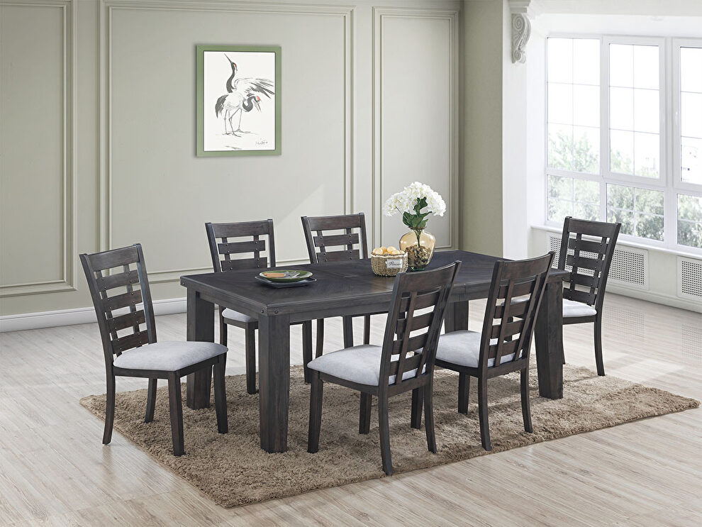 Transitional style dining table in gray finish wood by Cosmos