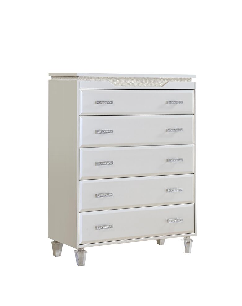 Contemporary style chest in off-white finish wood by Cosmos