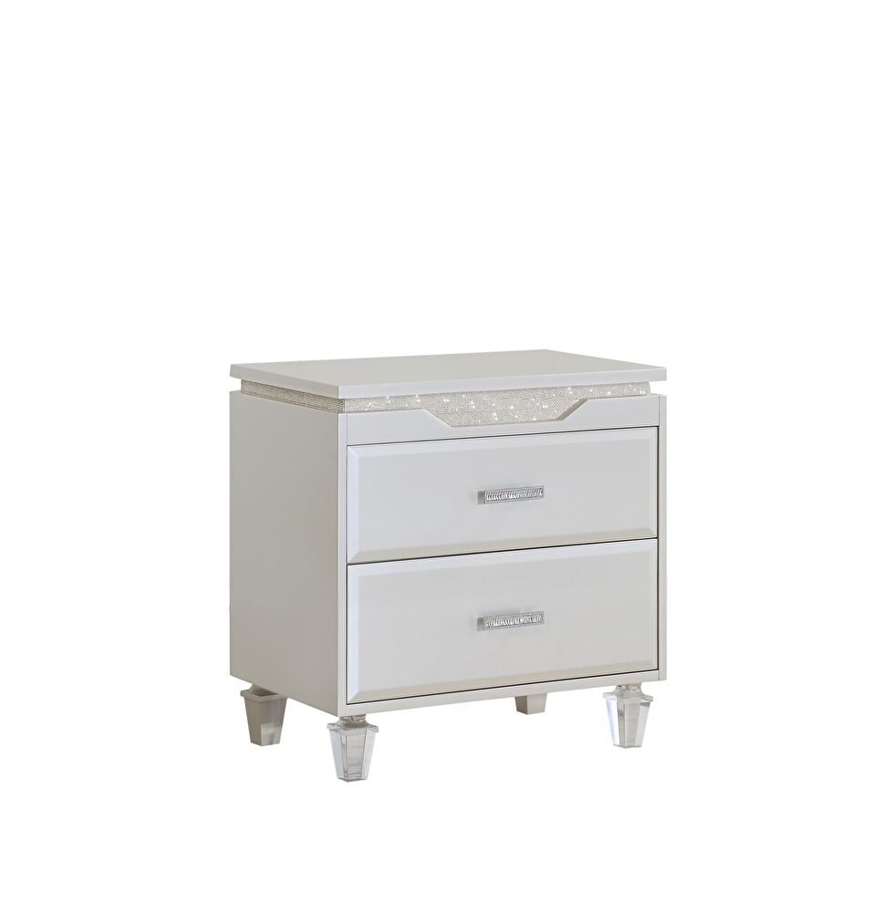 Contemporary style nightstand in off-white finish wood by Cosmos