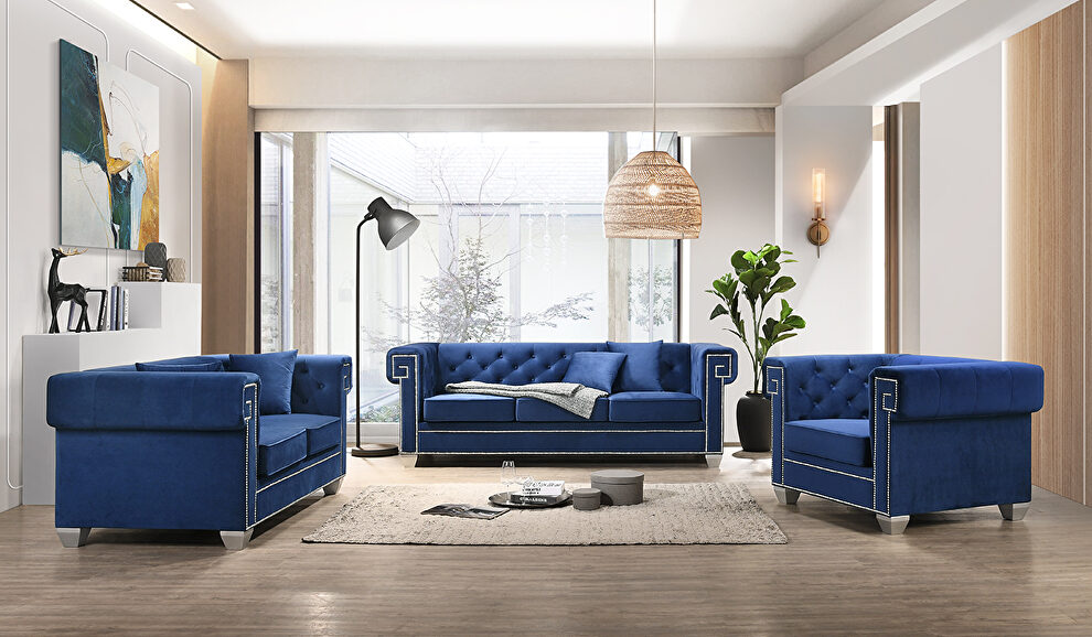 Contemporary velvet tufted back / sides sofa by Cosmos