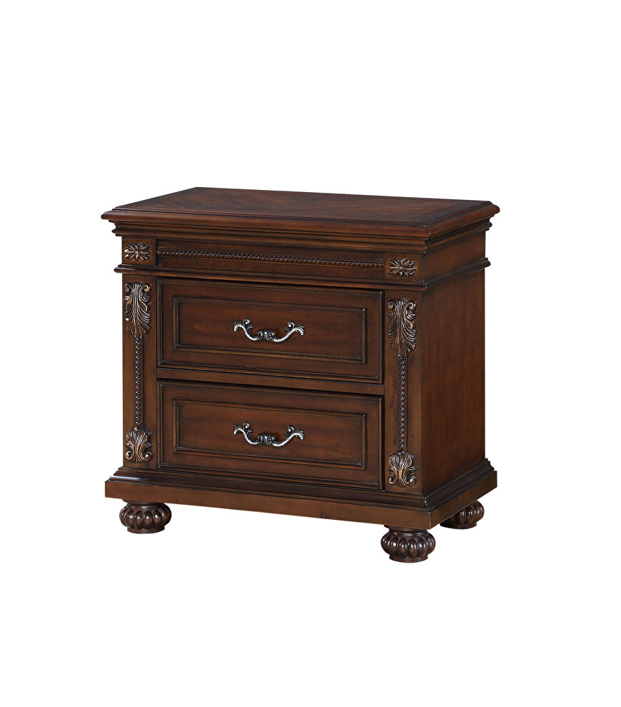 Traditional style nightstand in cherry finish wood by Cosmos