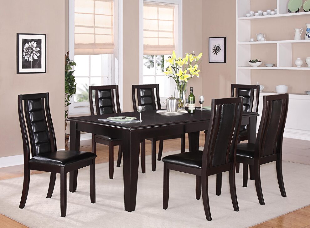 Transitional style dining table in espresso finish wood by Cosmos