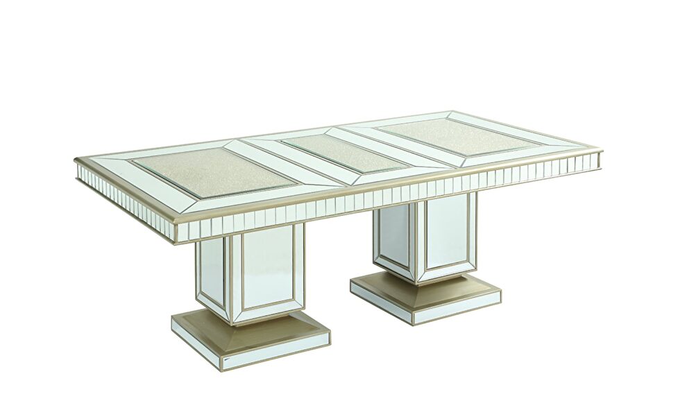 Glam style mirrored panels dining table by Cosmos