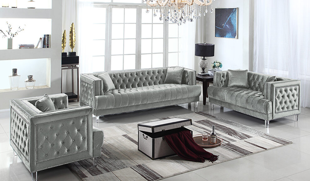 Modern style silver sofa with acrylic legs by Cosmos