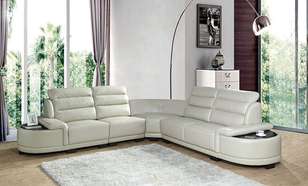 Contemporary low profile faux leather sectional by Cosmos