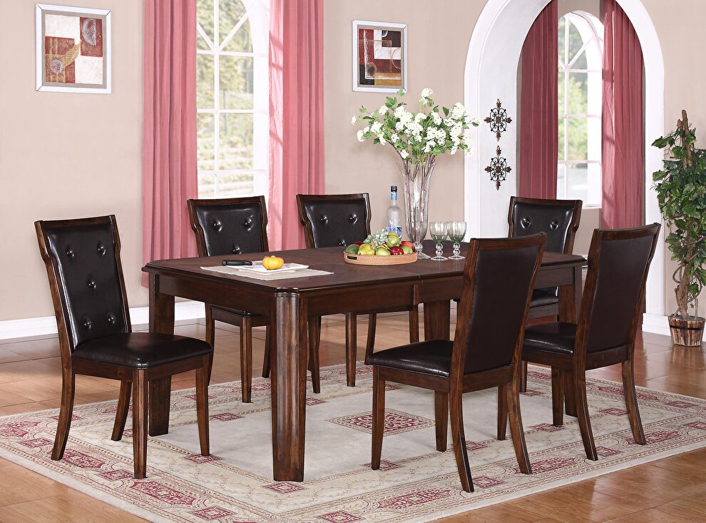 Transitional style dining table in espresso finish wood by Cosmos