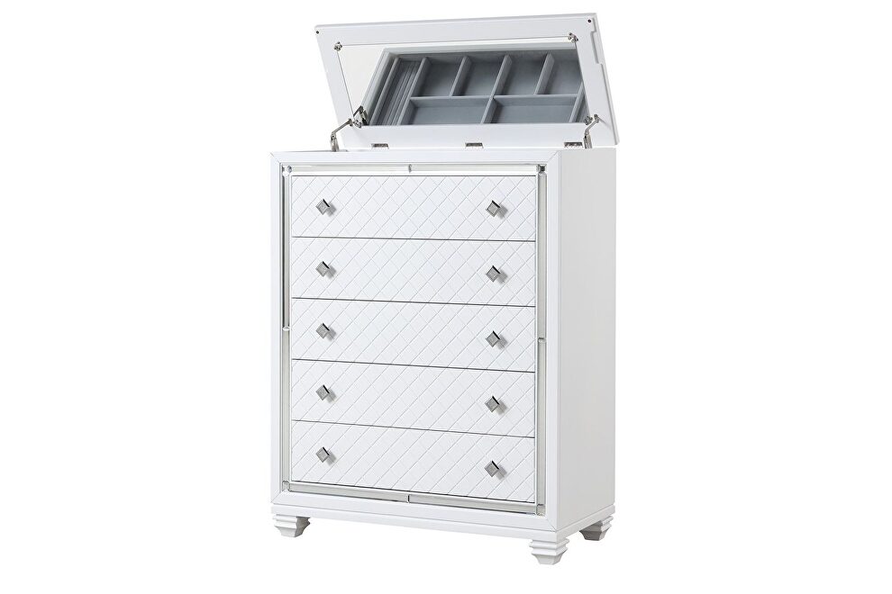 Contemporary style chest in white finish wood by Cosmos