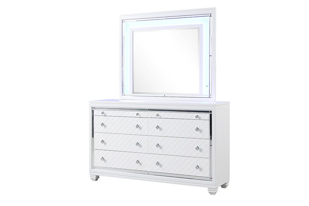 Contemporary style dresser in white finish wood by Cosmos