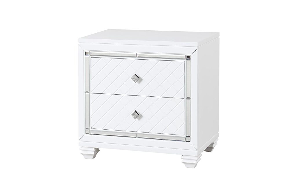 Contemporary style night stand in white finish wood by Cosmos
