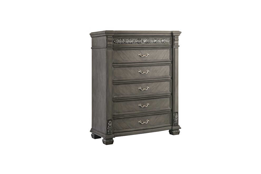 Transitional style chest in gray finish wood by Cosmos