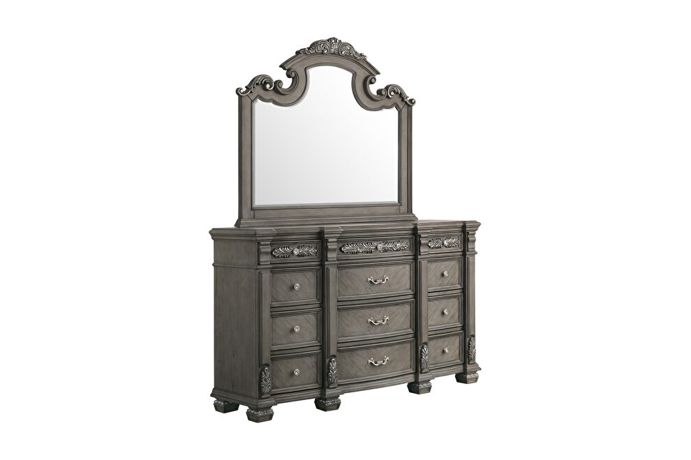 Transitional style dresser in gray finish wood by Cosmos