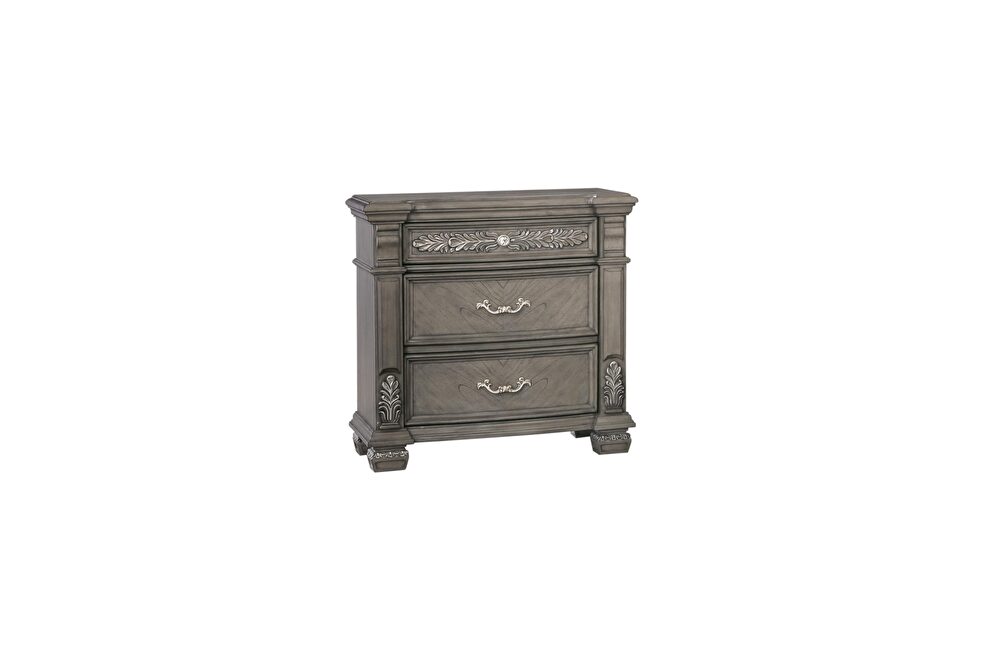 Transitional style nightstand in gray finish wood by Cosmos