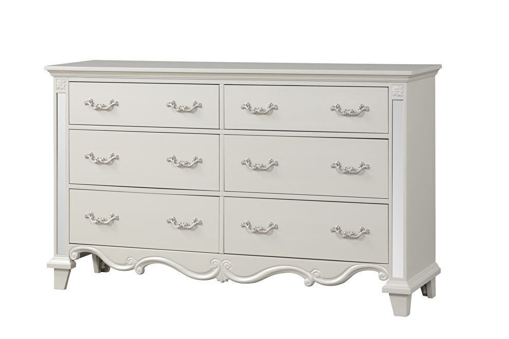 Contemporary style dresser in pearl finish wood by Cosmos