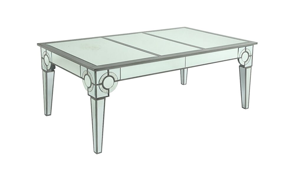Silver / mirrored design glam style dining table by Cosmos
