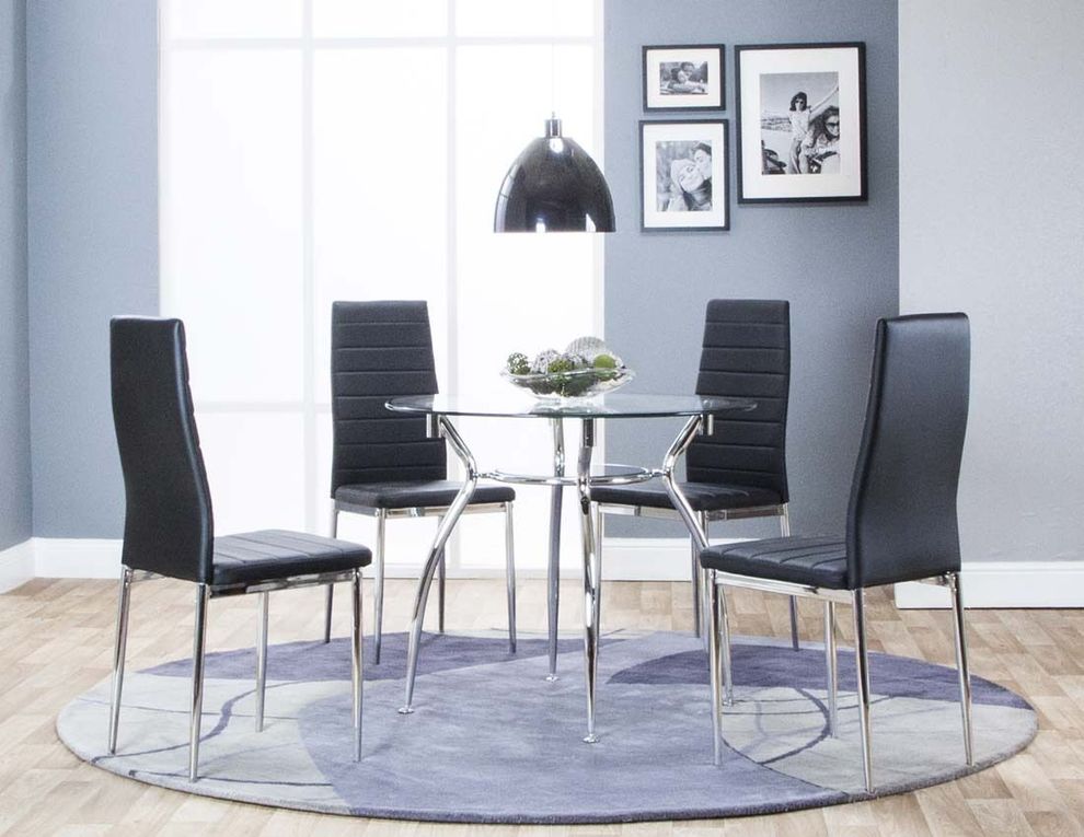 Simple roung glass dining table 5pcs set by Cramco