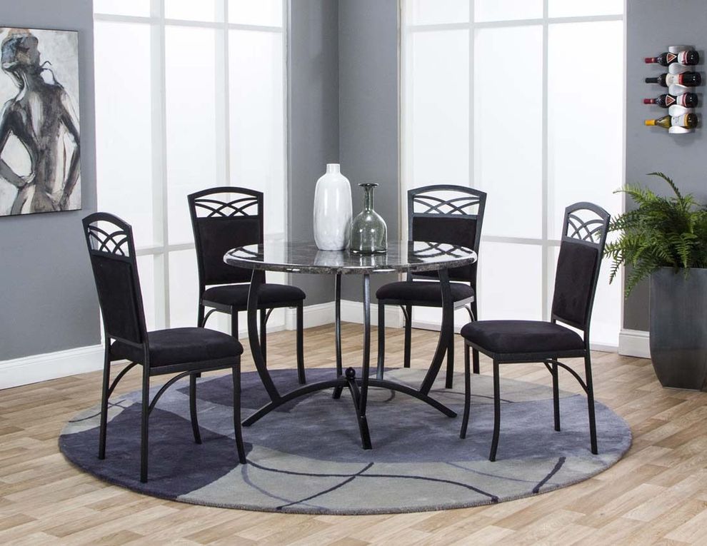 Faux marble round top dining table set by Cramco