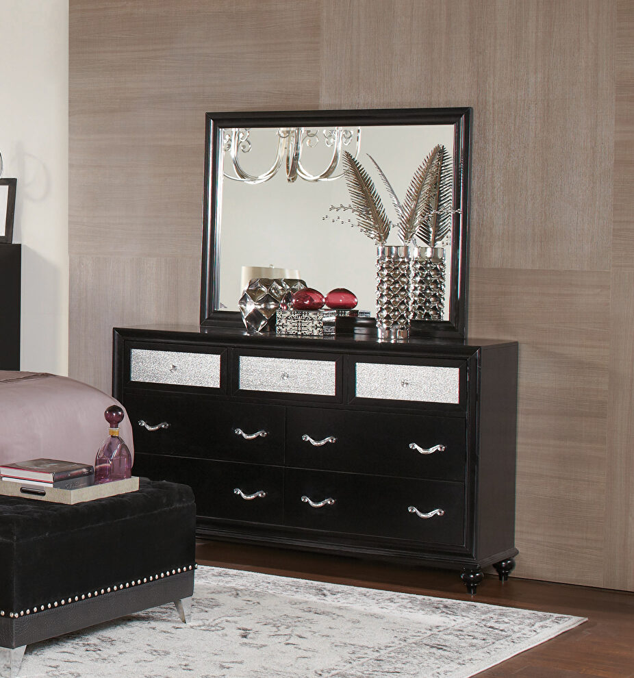 Seven-drawer dresser with metallic drawer front by Coaster