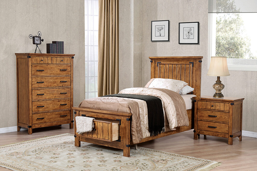 Rustic honey twin storage bed by Coaster