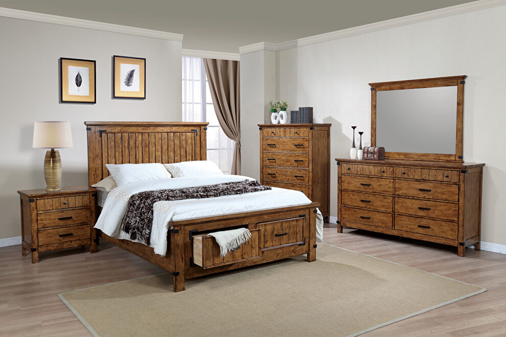 Rustic honey queen storage bed by Coaster