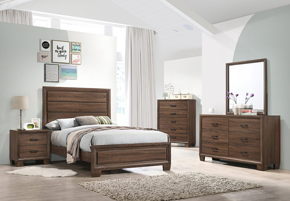 Transitional medium brown full bed by Coaster