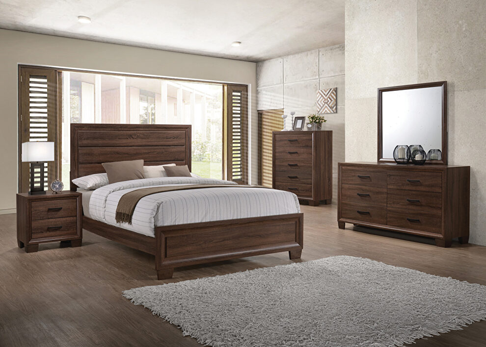 Transitional medium brown eastern king bed by Coaster