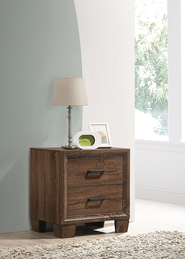 Transitional medium brown nightstand by Coaster