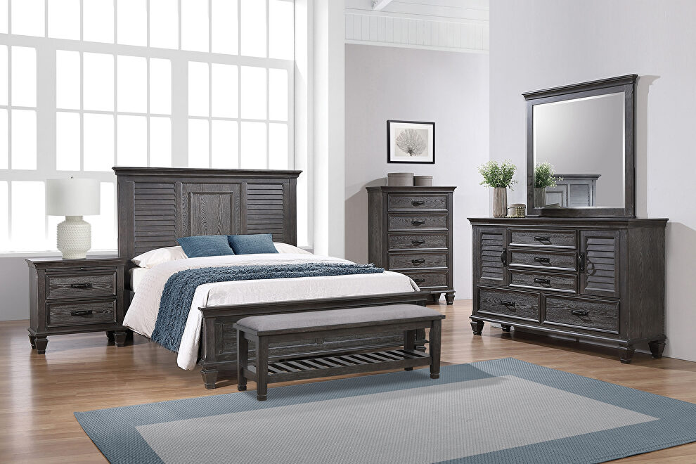 Weathered sage finish e king bed by Coaster