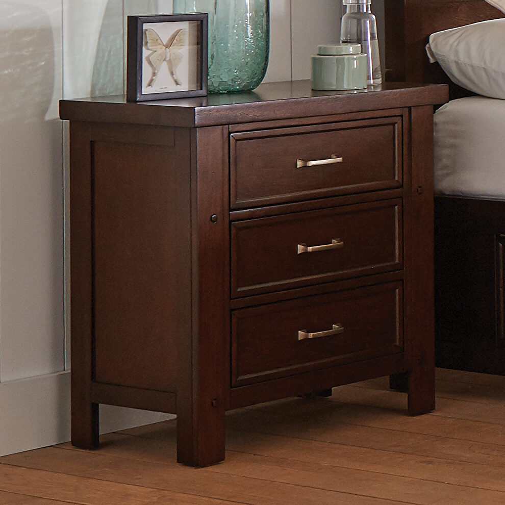 Barstow transitional pinot noir nightstand by Coaster