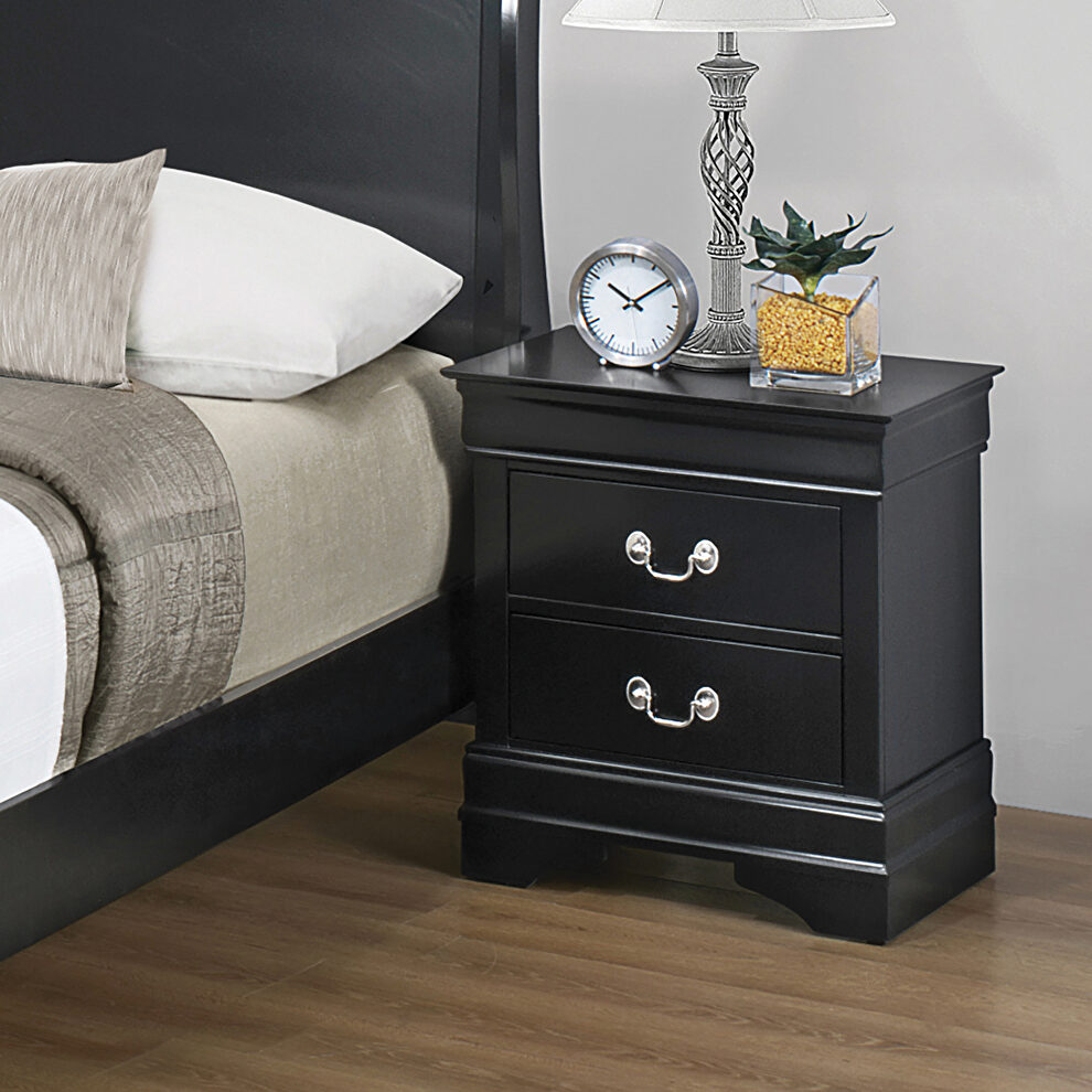 Black finish nightstand by Coaster