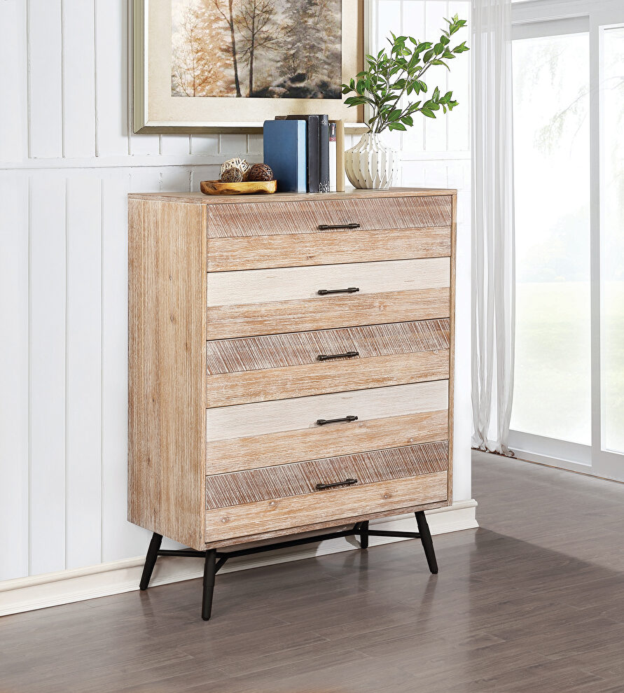 Rough sawn multi finish chest by Coaster