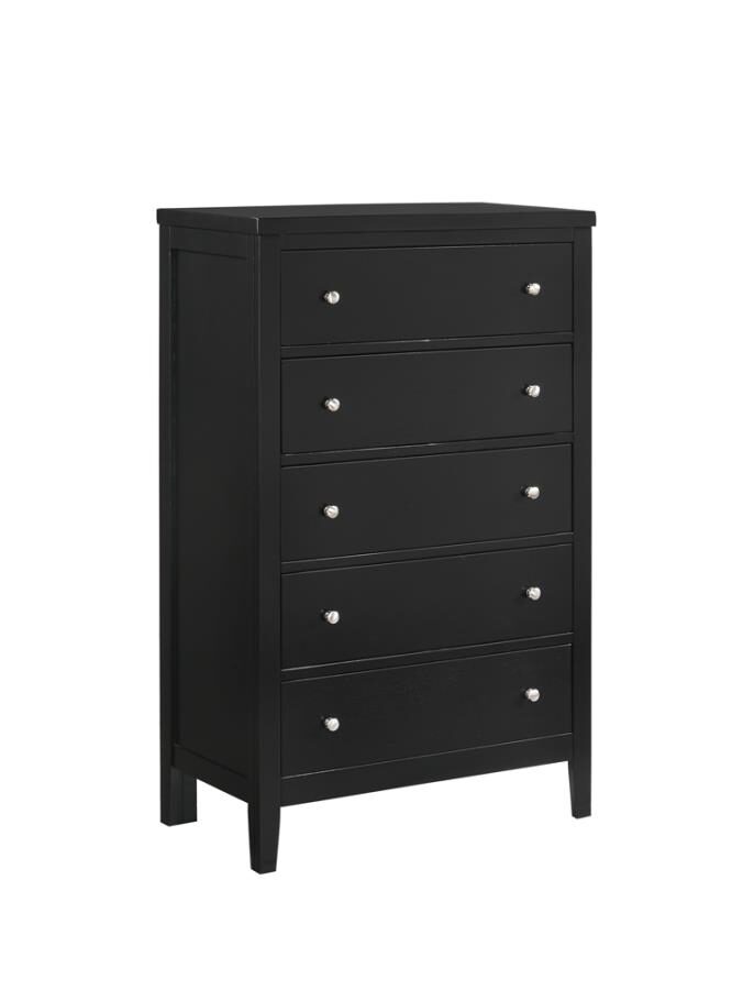 Black solid asian hardwood finish chest by Coaster