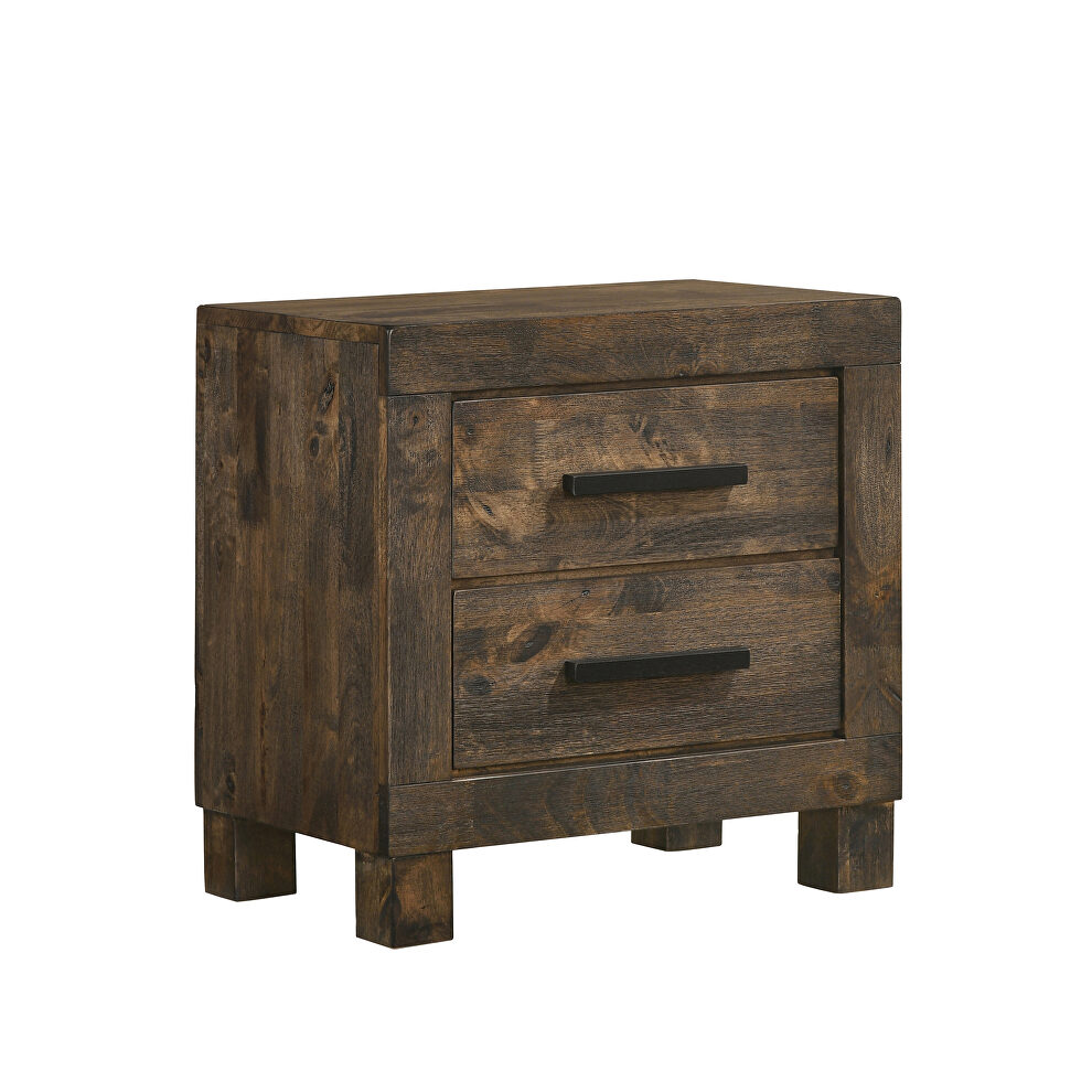 Rustic golden brown finish  nightstand by Coaster