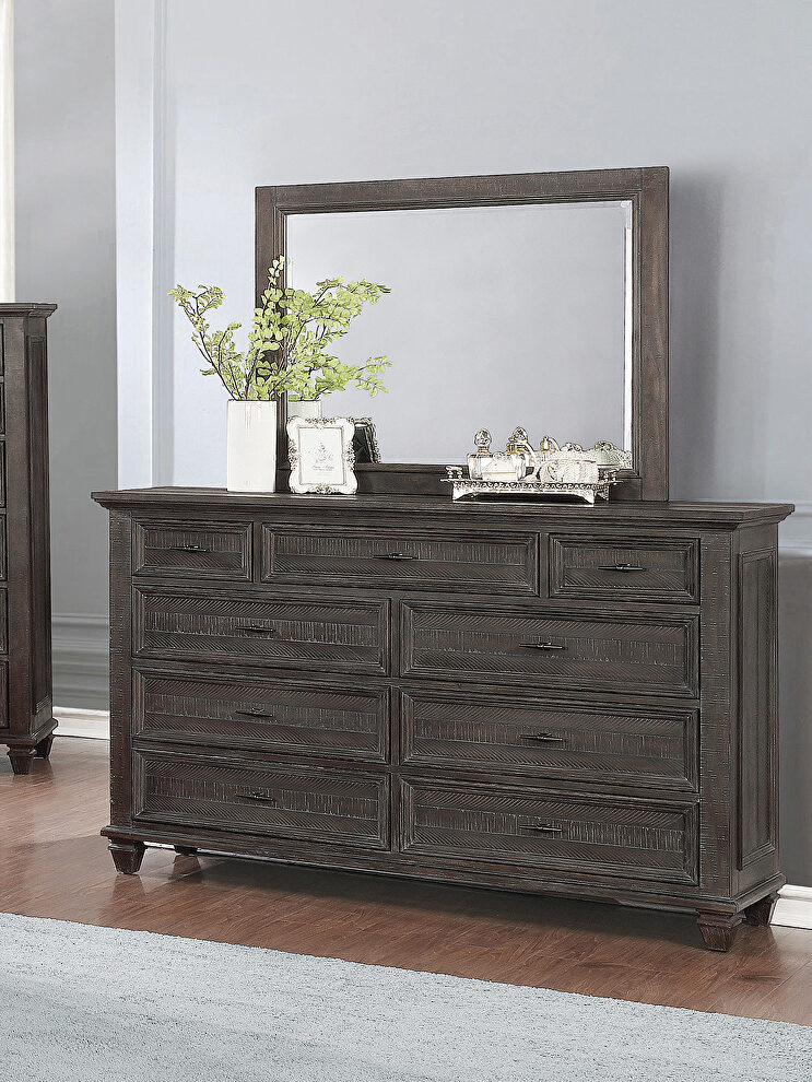Weathered carbon finish dresser by Coaster
