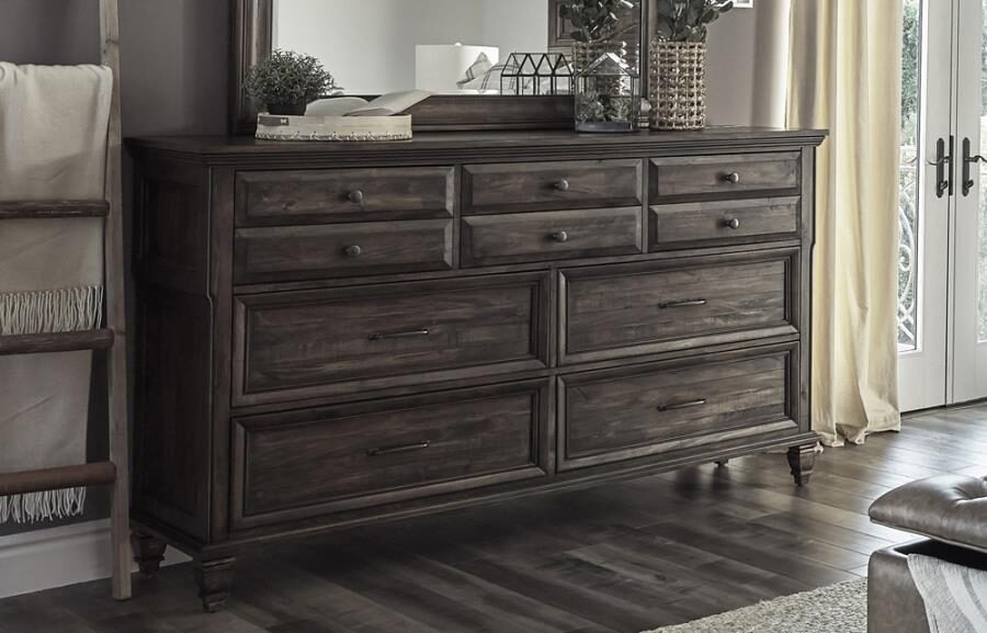 Weathered burnished brown finish dresser by Coaster