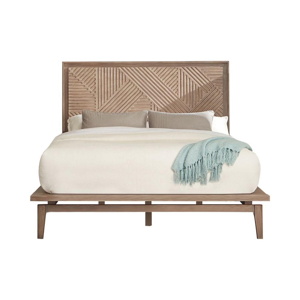 King bed in natural sandstone wood by Coaster