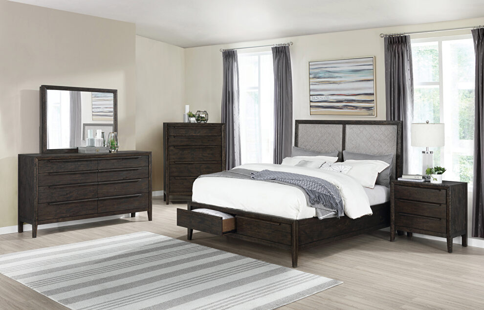 French press finish queen bed by Coaster