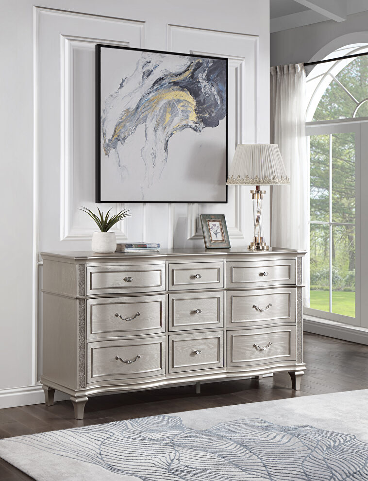 9-drawer dresser silver oak by Coaster