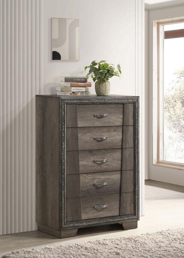 5-drawer chest grey by Coaster