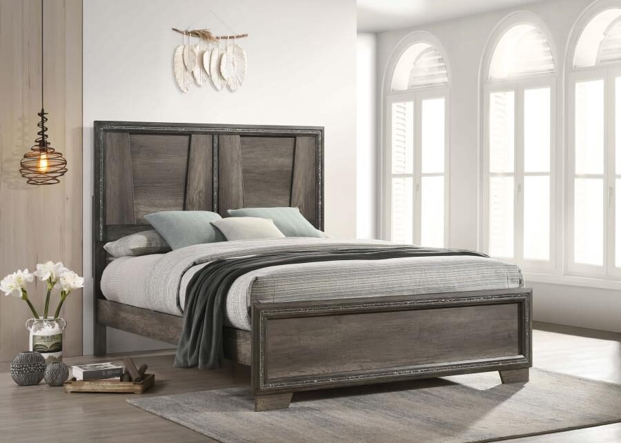 Affordable eastern king panel bed grey by Coaster