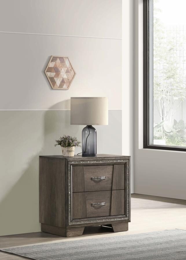 2-drawer nightstand grey by Coaster