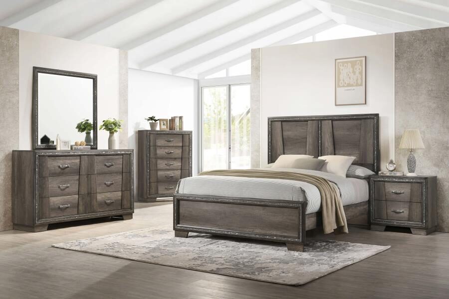 Affordable queen panel bed grey by Coaster