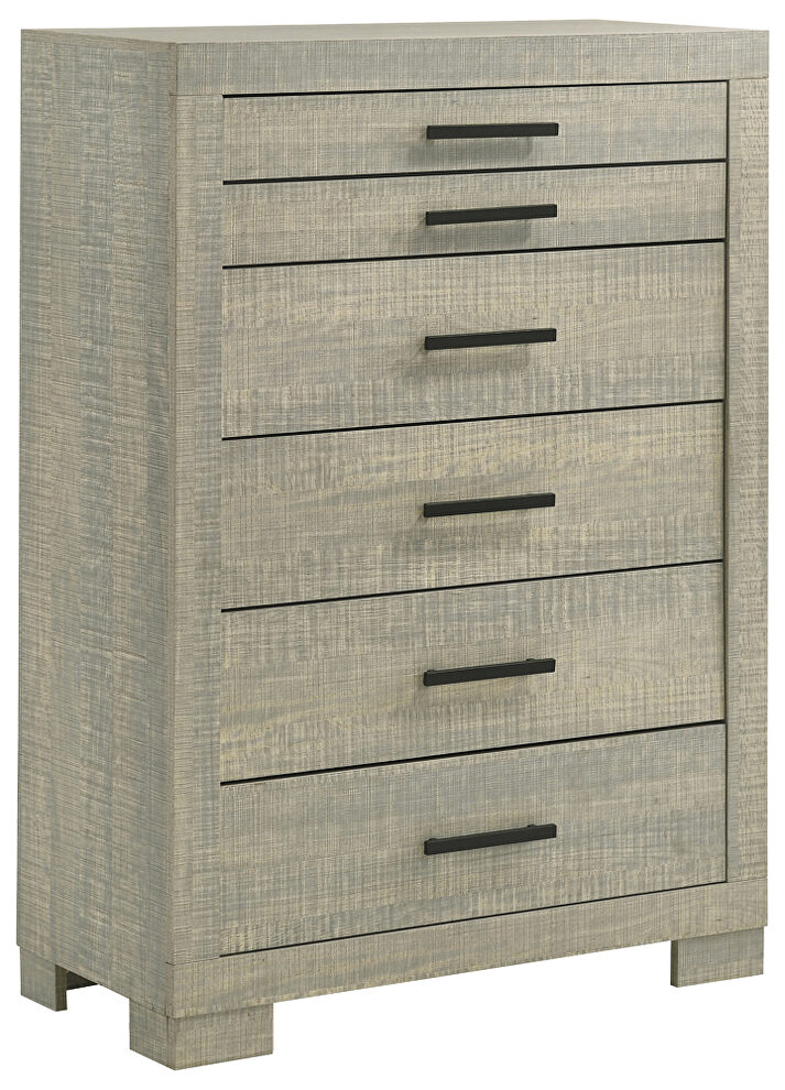 Neutral rough sawn gray oak finish chest by Coaster
