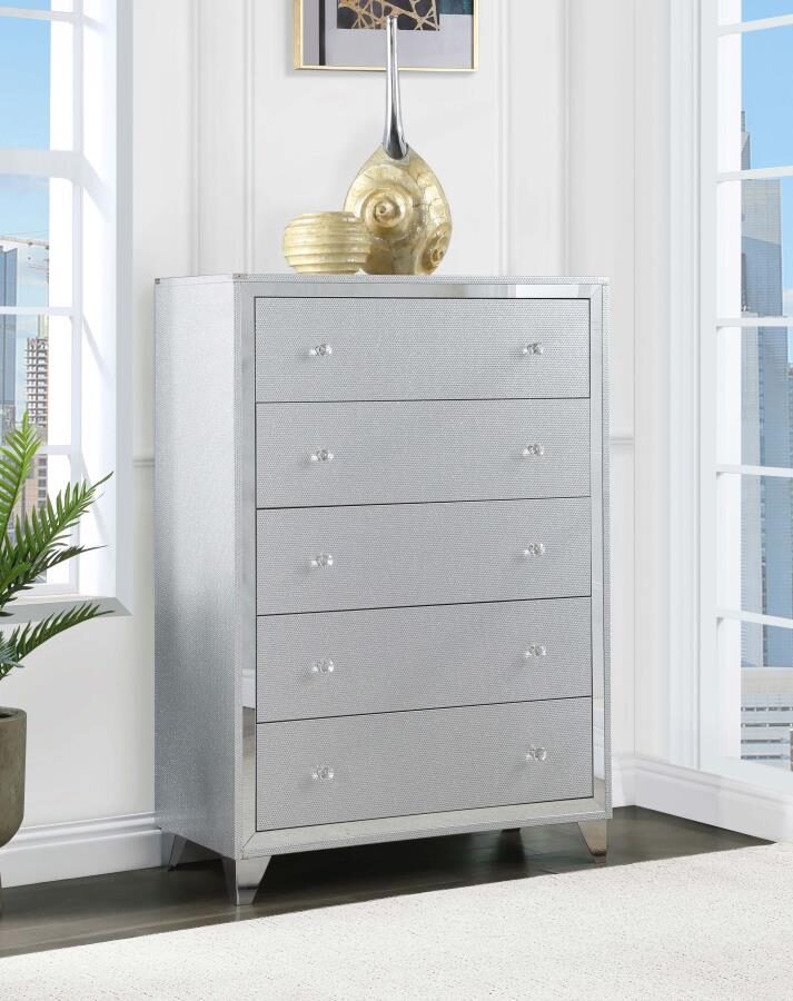 5-drawer chest silver by Coaster