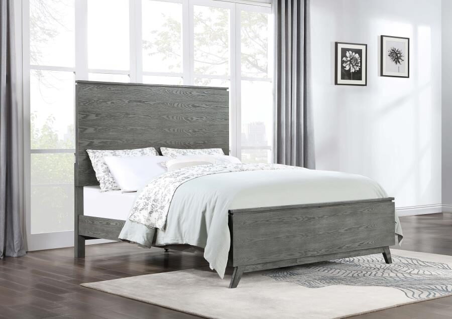 High headboard eastern king panel bed grey by Coaster